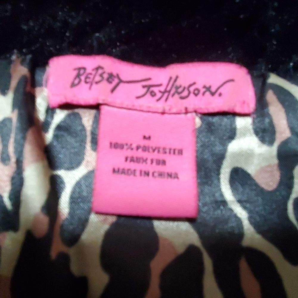 Betsey Johnson Black Faux Fur Sequined Vest (M) - Picture 6 of 6